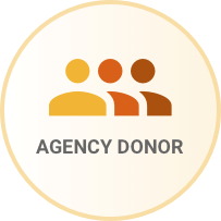 People icon with the words Agency Donor