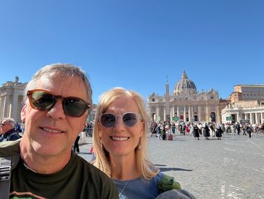 Lisa and Mark Louis at Saint Peter's Square, Rome